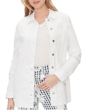Fdj Long Denim Jacket - White