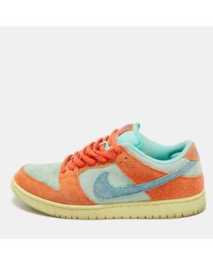 Nike Suede Sb Dunk Noise Aqua Low Top Sneakers - Blue