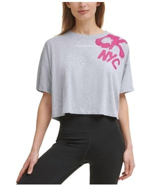 Calvin Klein Performance Graffiti Logo T-Shirt - Gray