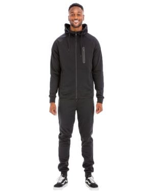 TRUEDAMES Full Zip Sweat Pant Sweat Set - Black