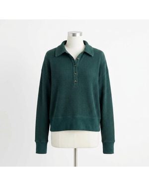 Faherty Apres Waffle Henley Top - Green