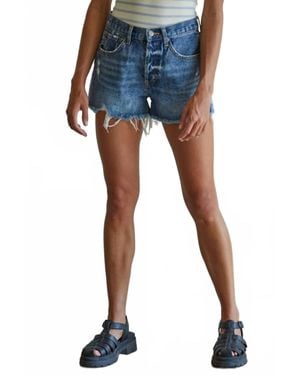 By Together Distressed Detail Shorts - Blue