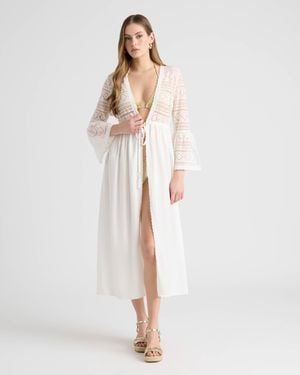 NVLT Front Tie Dress - White