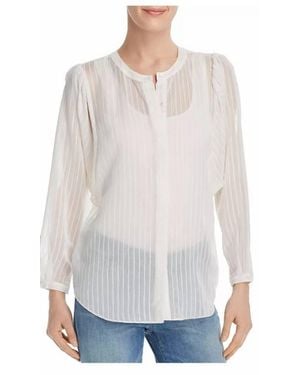 Joie Rashelda Striped Sheer Top Blouse - White