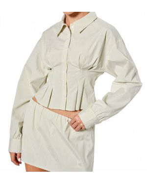 Pretty Garbage Brooke Pleated Button Shirt - Natural