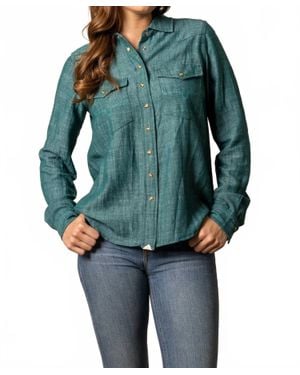 Kimes Ranch Lacy Blouse Shirt - Blue