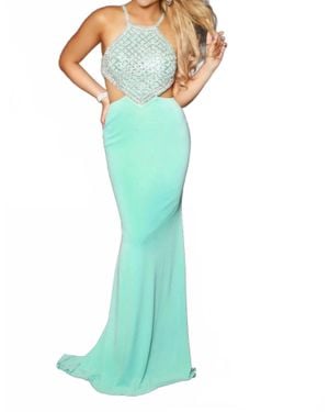 2Cute Halter Prom Dress - Green