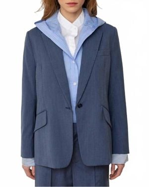 WE-AR4 Venue Notched Lapel Blazer - Blue