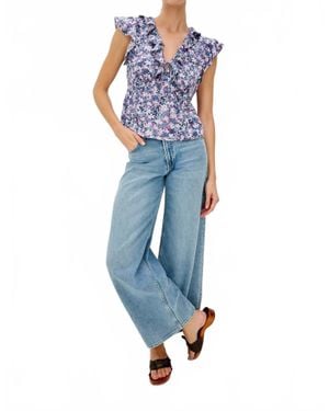 Rails Carmine V-Neck Top - Blue