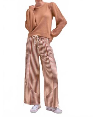 ..,merci Relaxed Fit Pecan Stripe Pants - Red