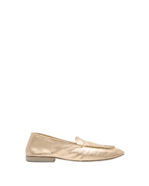 Marsèll Platinum-Laminated Leather Mandolo Loafer With Contrasting Stitching - Natural
