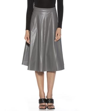 Alexia Admor Pleather Midi Skirt - Gray