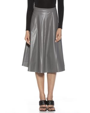 Alexia Admor Pleather Midi Skirt - Gray