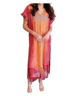 Vintage Havana Sunset Shimmer Cover Up - Red