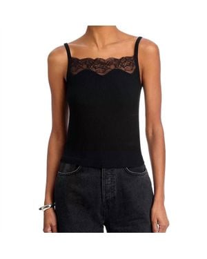 RE/DONE Lace Ribbed Camisole - Black