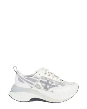 Premiata Hill 7507 Side-Logo Cotton-Blend Sneakers - White