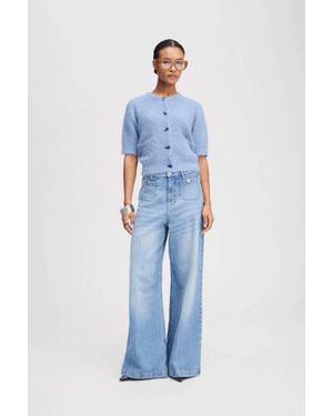 Munthe Locca Short Sleeve Cardigan - Blue
