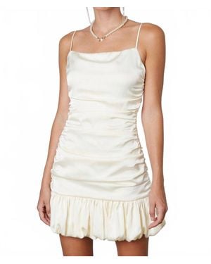 CLAE Ruched Mini Dress - White