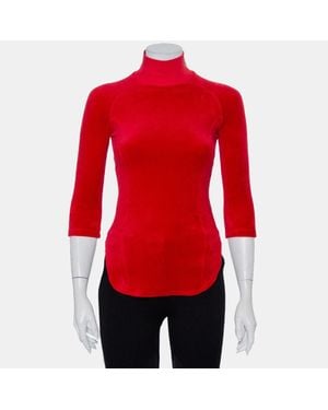 Vetements X Juicy Couture Velour Turtleneck Top - Red