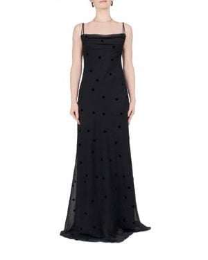 Anna October Coletta Sheer Polka Dot Maxi Dress - Black