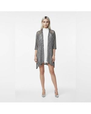 R & M Richards Open Front Sheer Cardigan - White