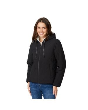 Free Country Hooded Cirrus Quilted Reversible Jacket - Black