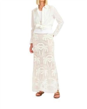 Le Superbe Bohemian Palms Maxi Skirt - White
