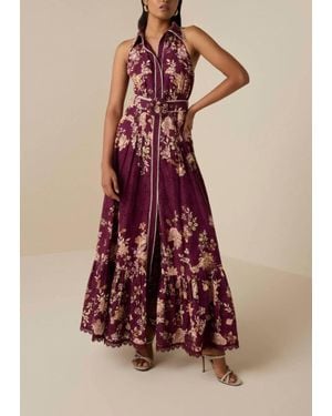 Hemant & Nandita Savi Long Shirt Dress - Red