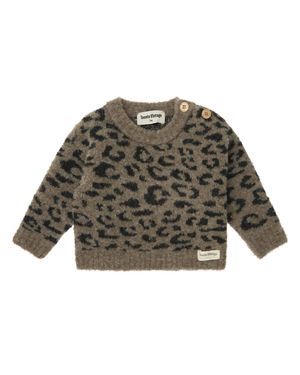 Tocoto Vintage Kid's Animal Print Sweater - Green