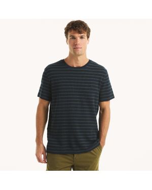 Nautica Waffle Knit Striped Crewneck T-Shirt - Black