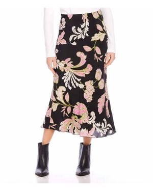 Karen Kane Brissa Bias Cut Midi Skirt - White