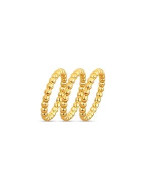 Ellie Vail Lucia Beaded Triple Ring Set - Metallic