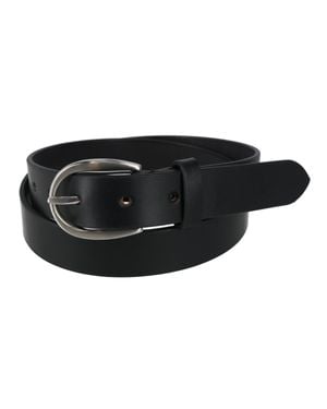 CTM Adjustable Smooth Leather Dress Belt - Black