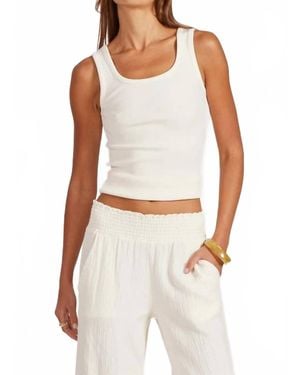 Bobi Scoop Neck Tank Top - White