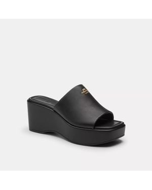 COACH Phoebe Platform Sandal - Black