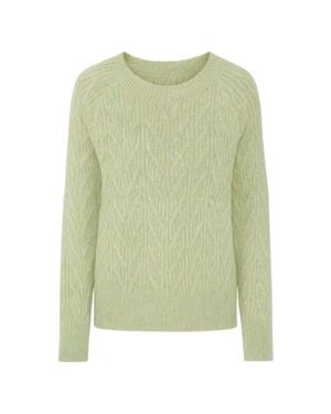 TRUEDAMES Braid Knit Cable Sweater - Green
