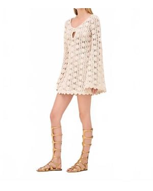 Alexis Micah Long-Sleeve Mini Silhouette Dress - Natural