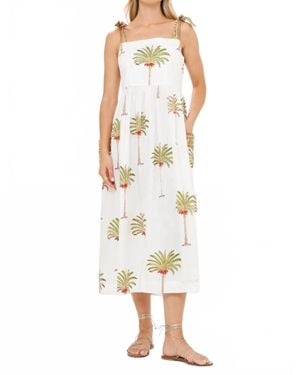 Oliphant Tie Strap Pocket Midi Dress - White