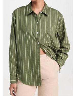 DAZE Halle Button Down Top - Green