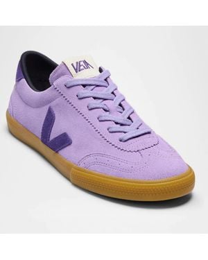 Veja Volley Bicolor Suede Low-Top Sneakers - Purple