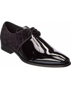 Mezlan Velvet Patent Leather Oxford - Black