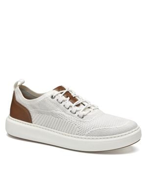 Johnston & Murphy Anders Knit U-Throat Sneaker Dress Casual Shoe - White