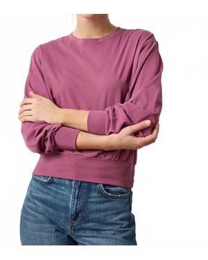 Lilla P Ribbed Trim Easy Crew Shirt - Purple