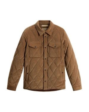 Woolrich Quilted Corduroy Jacket With Classic Collar - Brown