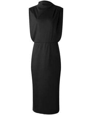 Soeur Midi Dress With High Neckline And Fitted Waist - Black