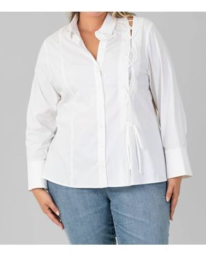 Finley Naomi Lace Up Top - White