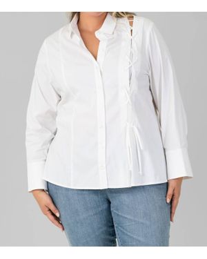 Finley Naomi Lace Up Top - White