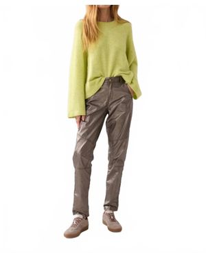 Summum Tapered Metallic Pant - Yellow