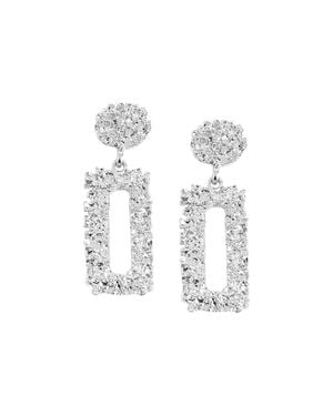 SOH Textured Geometric Drop Earrings - Metallic