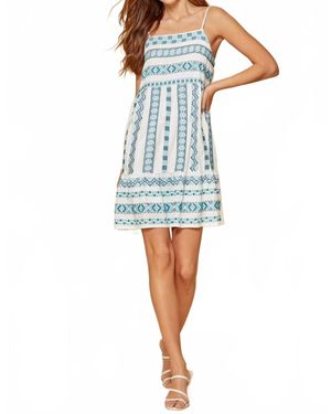 Savanna Jane Santorini Embroidered Dress - Blue